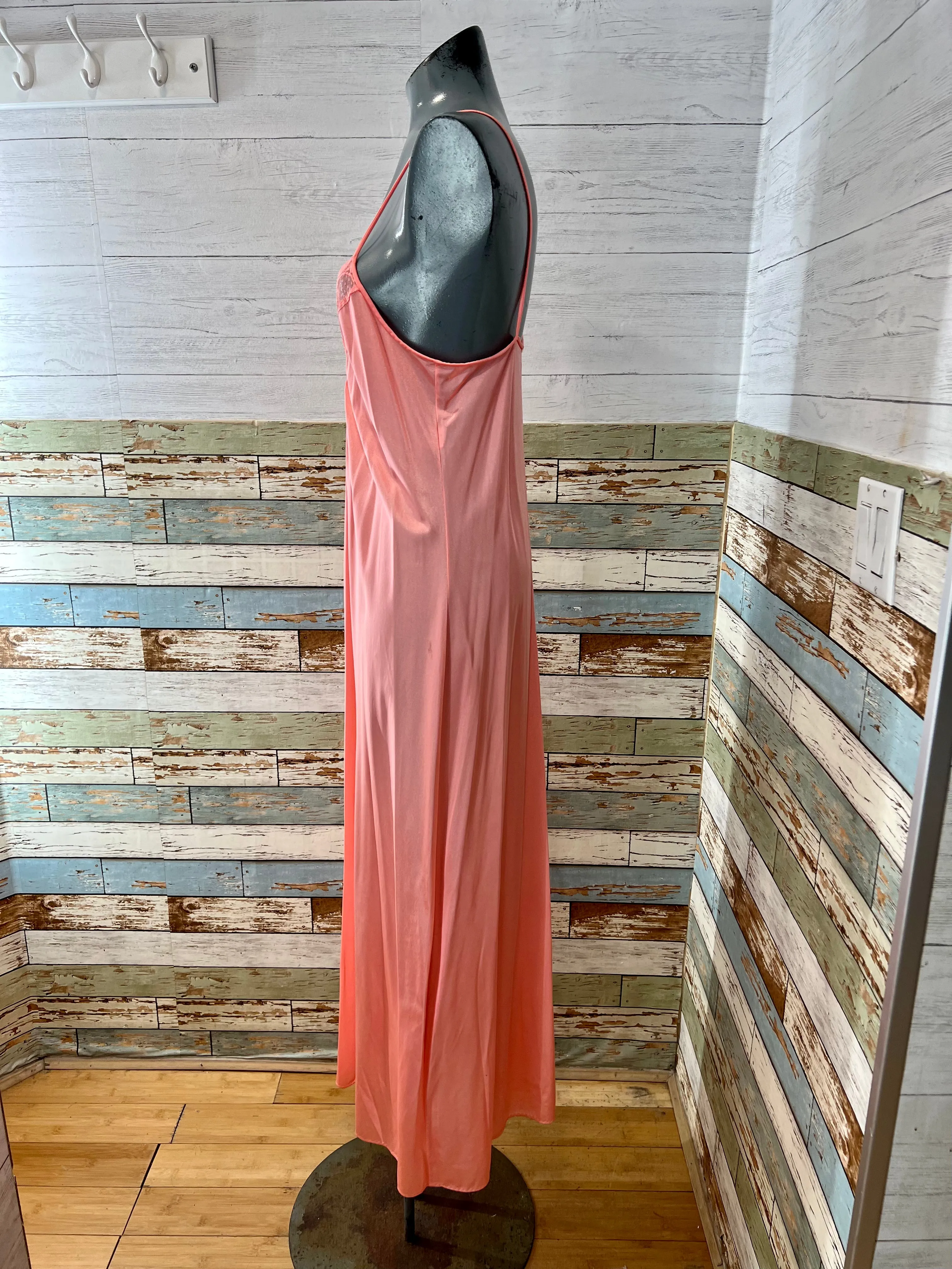 70’s Peach Long Slip Dress By Deena