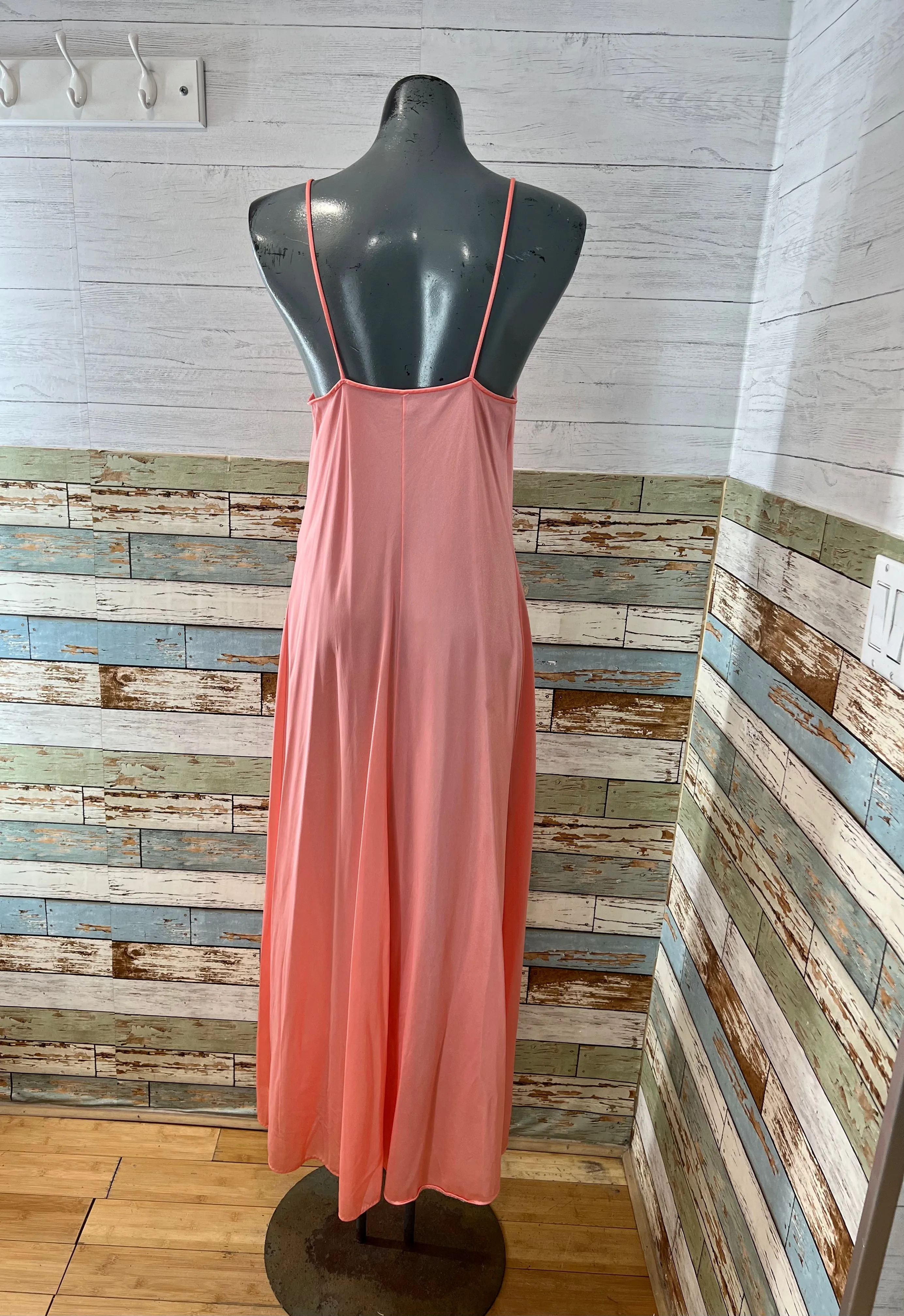 70’s Peach Long Slip Dress By Deena