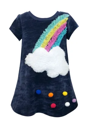 A-Line Dress W/Rainbow and Cloud