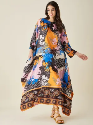 Abstract Modal Handkerchief Hem Lounge Dress  - The Kaftan Company