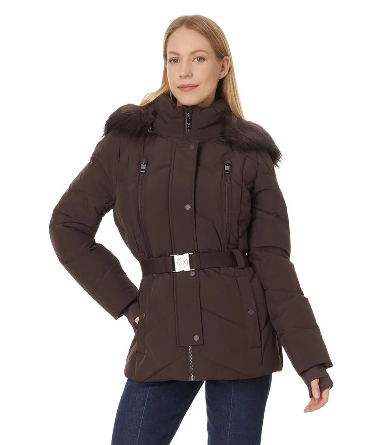 Active Puffer With Fur Trim Hood A423409B