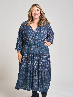 Adriana Plus Size Dress - Midnight Floral Mix