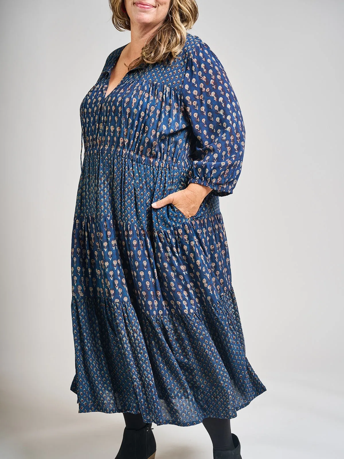 Adriana Plus Size Dress - Midnight Floral Mix