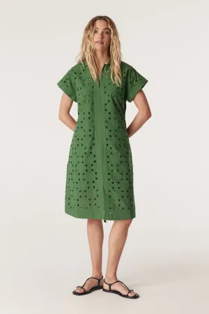 Ally Embroidered Dress  - Green