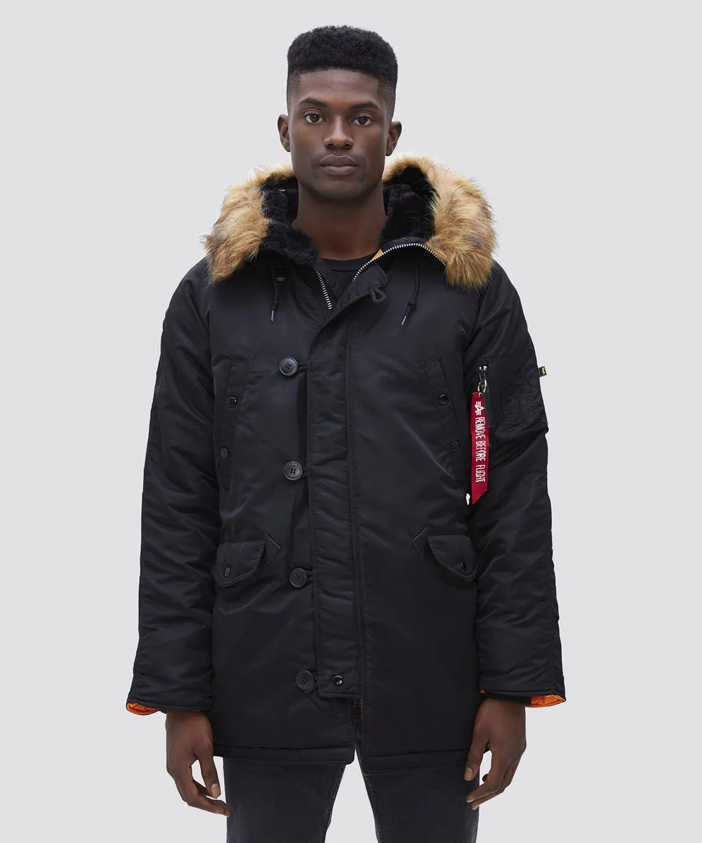 Alpha Industries Men's Slim Fit N-3B Parka - Black