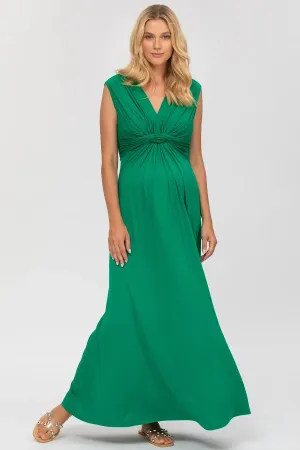 Angelina Maternity Nursing Gown in Emerald