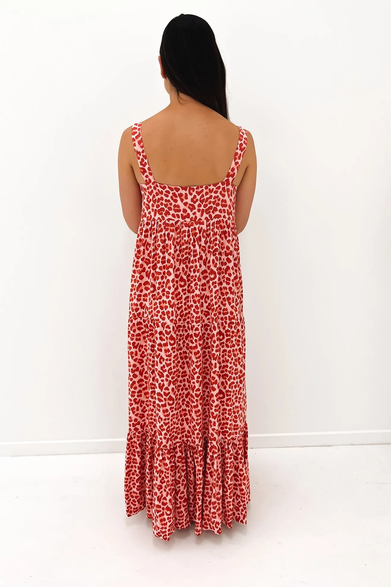 Aria Maxi Dress Berry Leopard