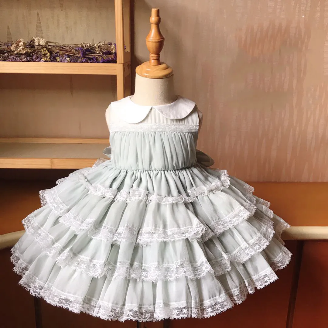 Baby Girl Dress Toddler Summer Doll Collar Cake Fluffy Princess Communion Party Dress