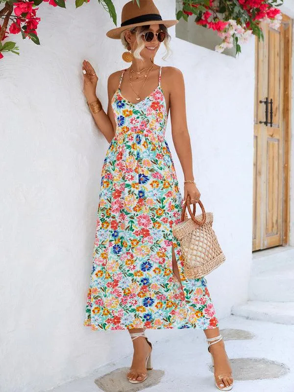 Backless Floral Maxi Dress - A Chic and Stylish Essential for Every Woman