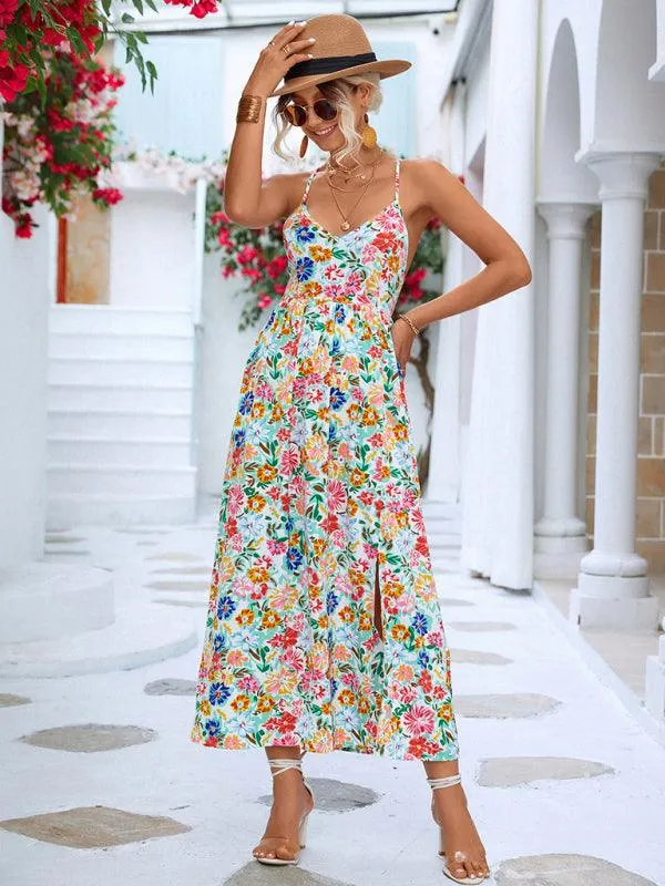 Backless Floral Maxi Dress - A Chic and Stylish Essential for Every Woman