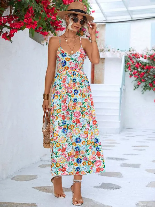 Backless Floral Maxi Dress - A Chic and Stylish Essential for Every Woman