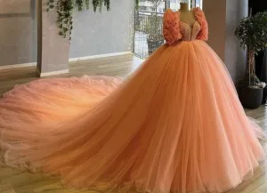 Ball gown long prom dress A line evening dress     fg705