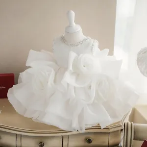 Baptism Dresses Baby Girl Princess Dress Summer White Puffy Girl Dress Christening Dress