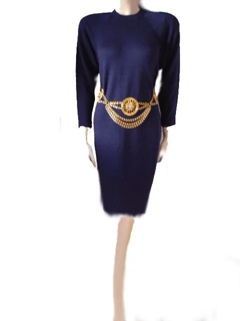 *BEAUTIFUL VINTAGE T. JOHN SANTANA KNIT DRESS IN NIGHTFALL