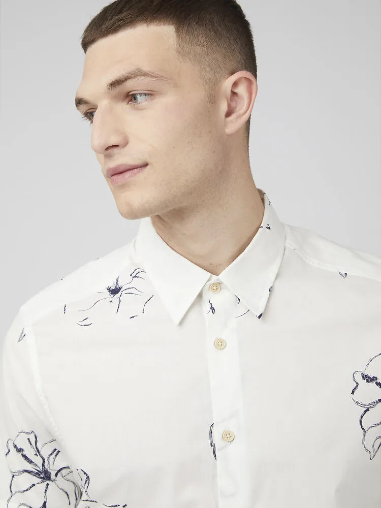 Ben Sherman Linear Floral Print Shirt