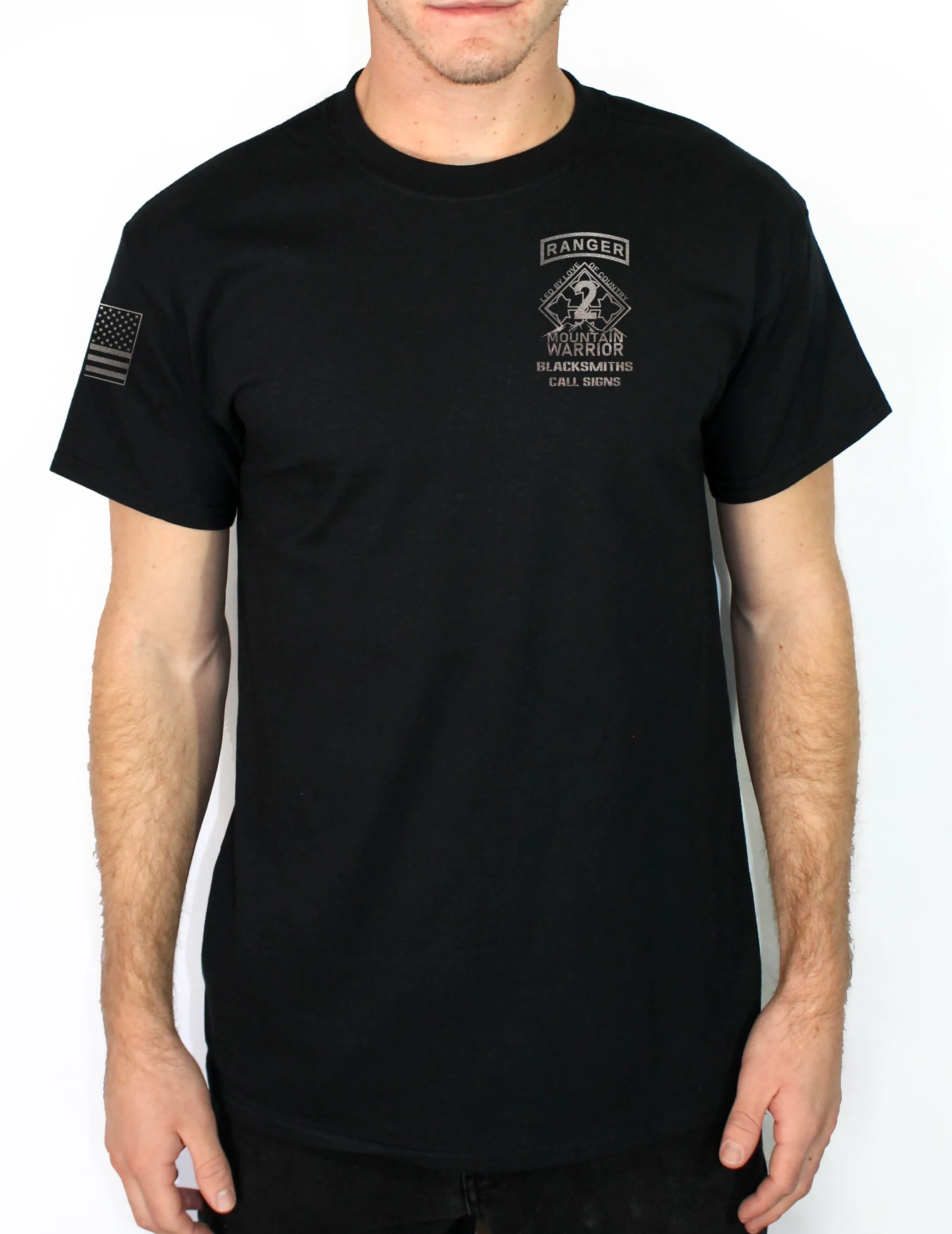 Black on Black 50-50 Blend Black Unisex PT Short Sleeve Shirt. Approved for PT