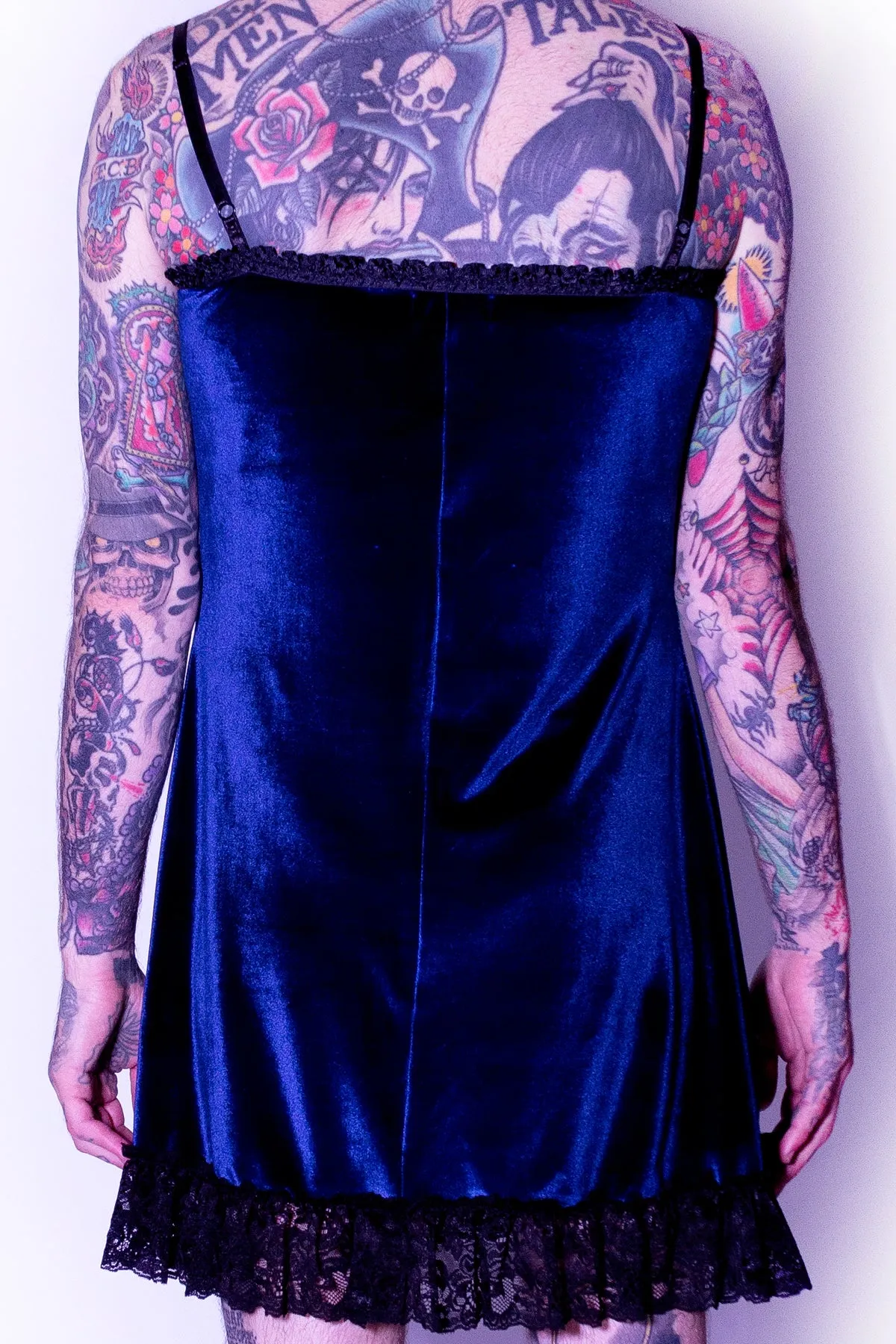 Blue Velvet Slip Dress