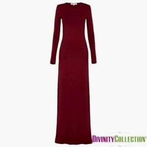 Body Dress Maxi Jersey New Modal Fabric - Maroon