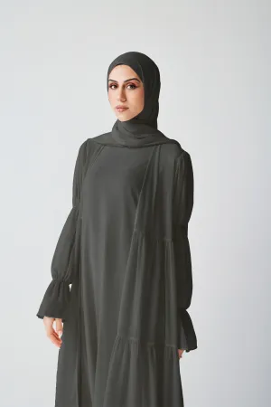 Bohemian Abaya Set - Black