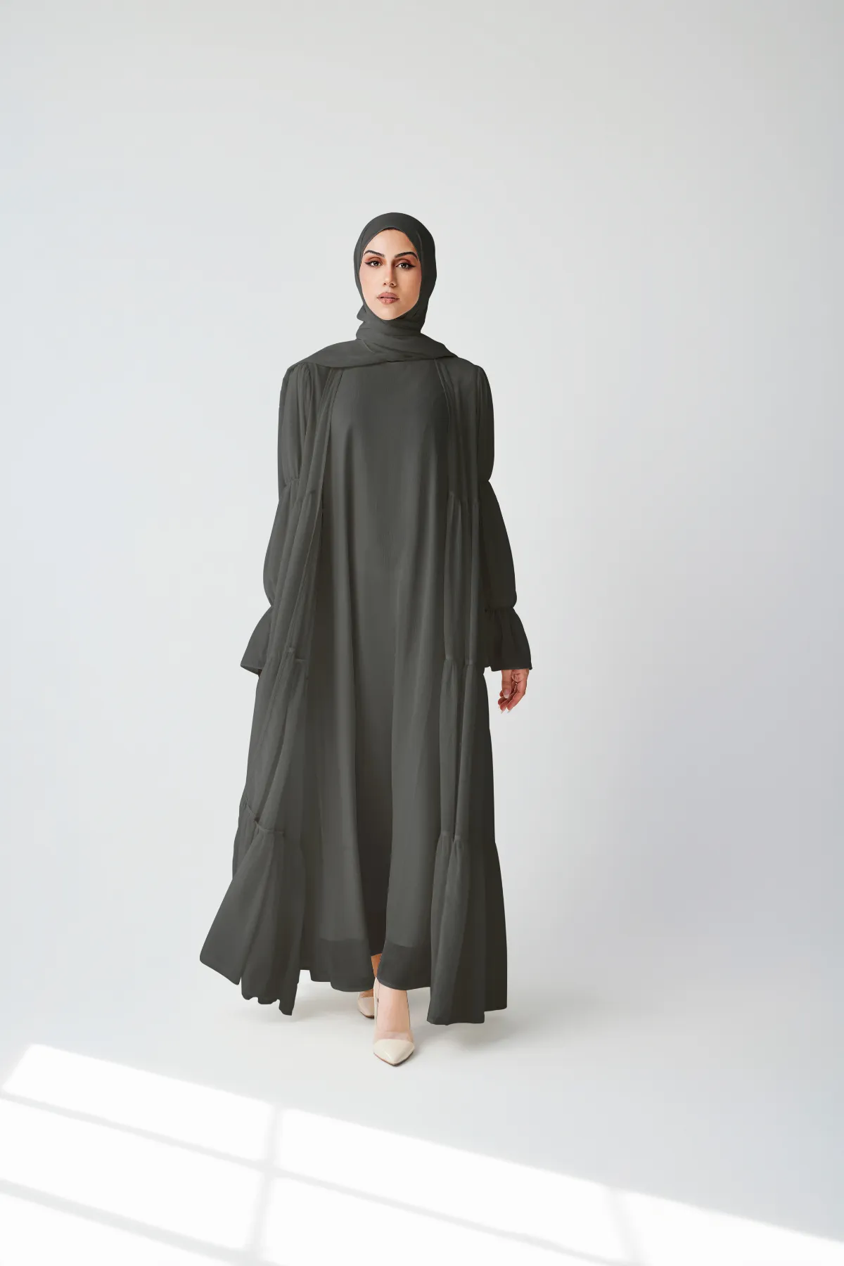 Bohemian Abaya Set - Black