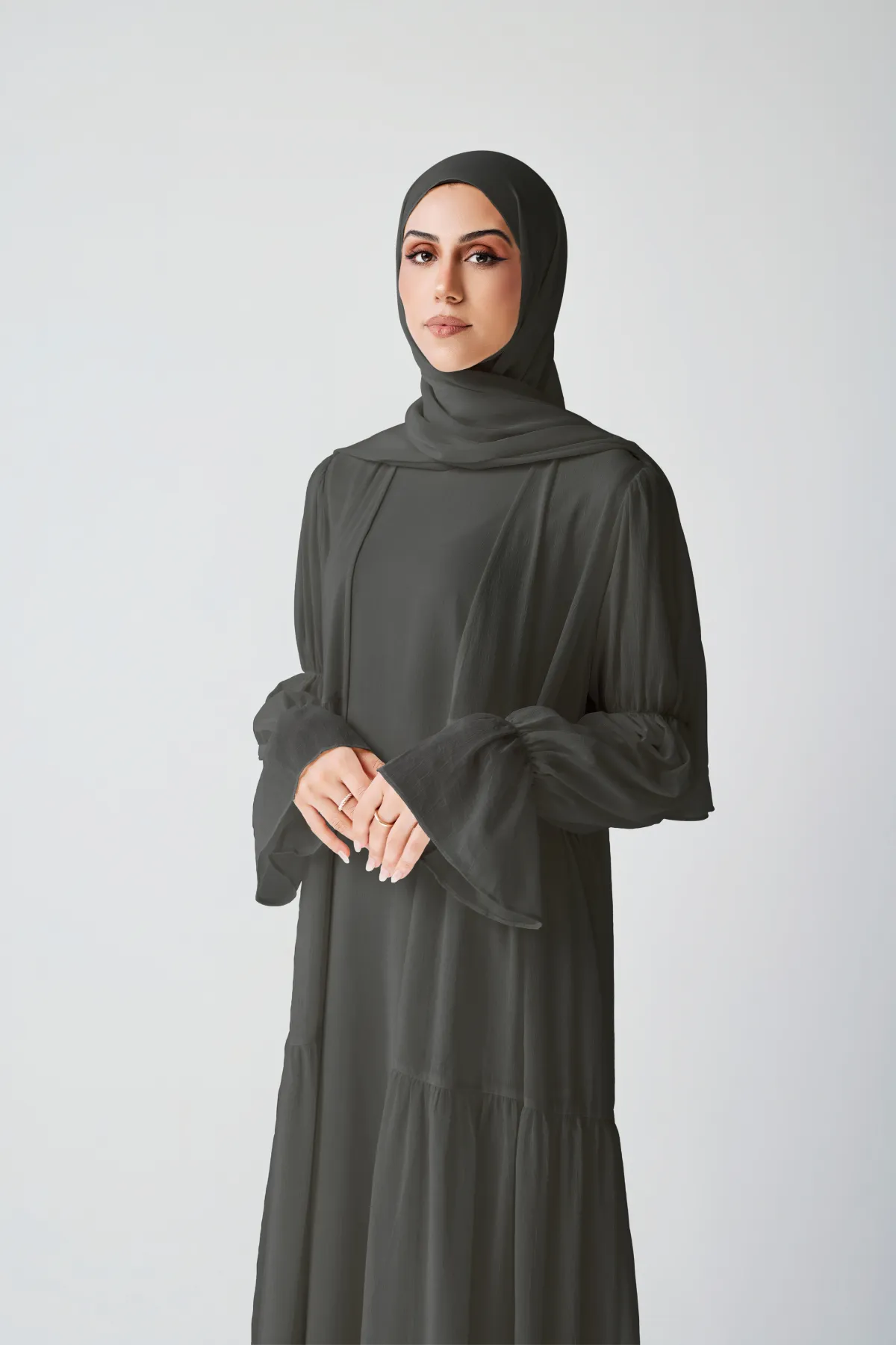 Bohemian Abaya Set - Black