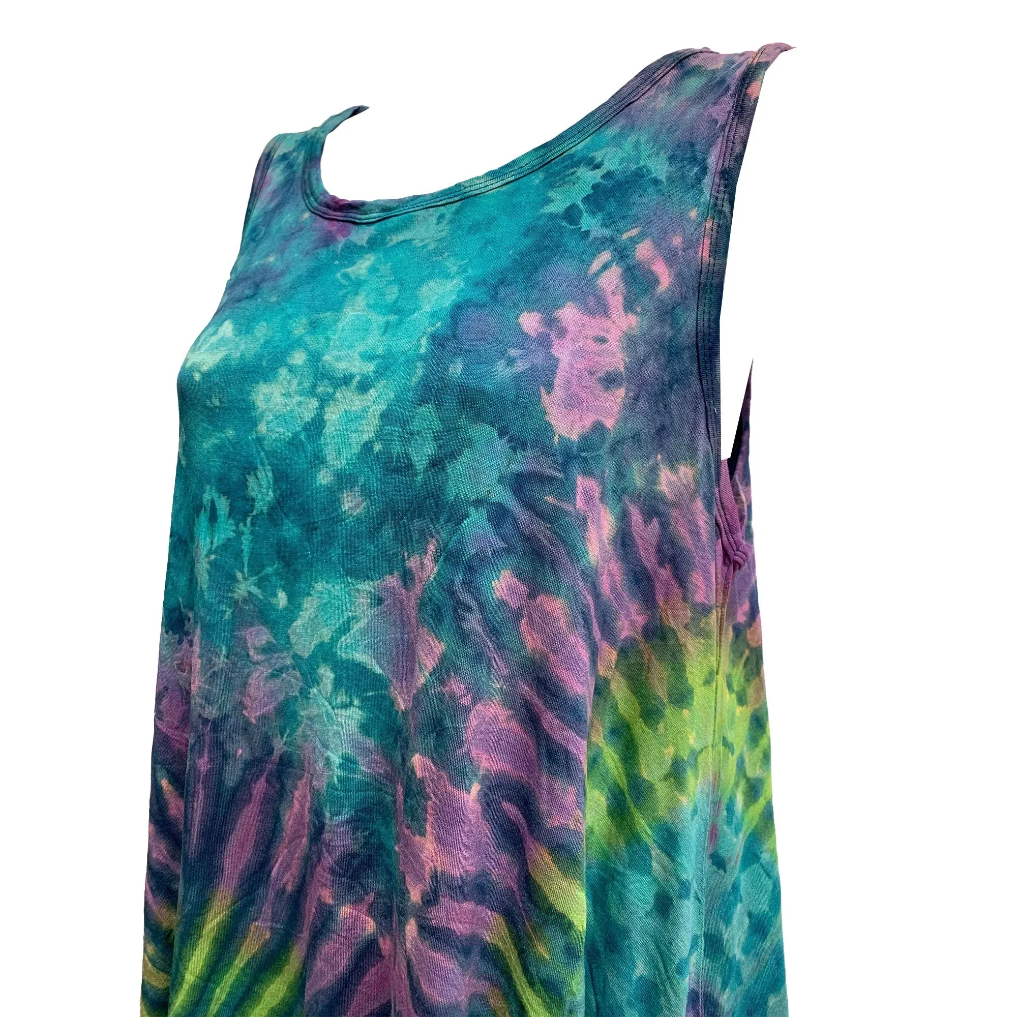 Boho Tie-dye Hippie Spandex Sleeveless Cami Mini Tunic Dress