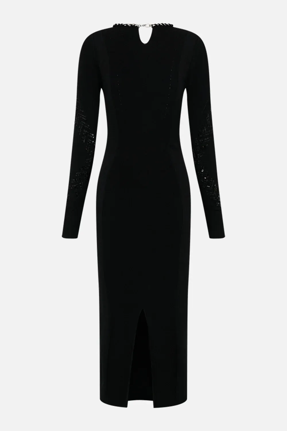 CAMILLA CARTOUCHE KINGDOM ENGINEERED CUT OUT LONG KNIT DRESS