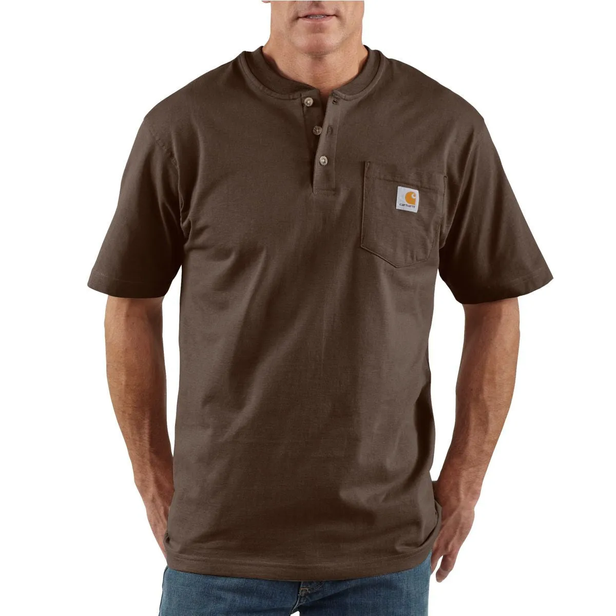 Carhartt Men's Tall Dark Brown S/S Workwear Henley