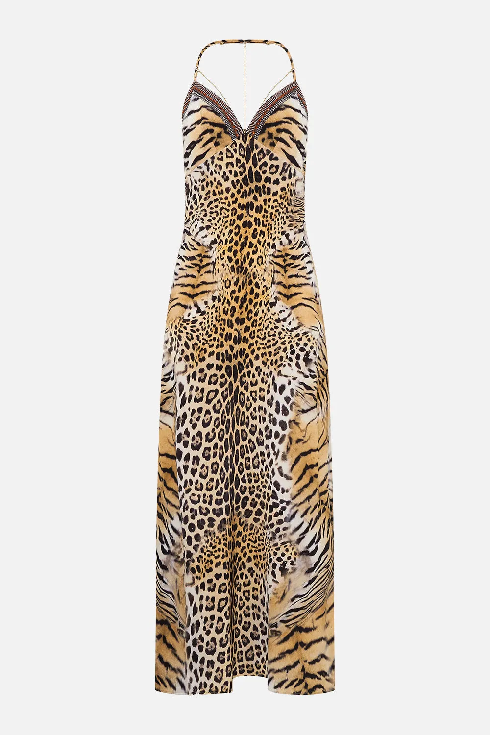 CHAIN DETAIL SLIP DRESS JAGUAR