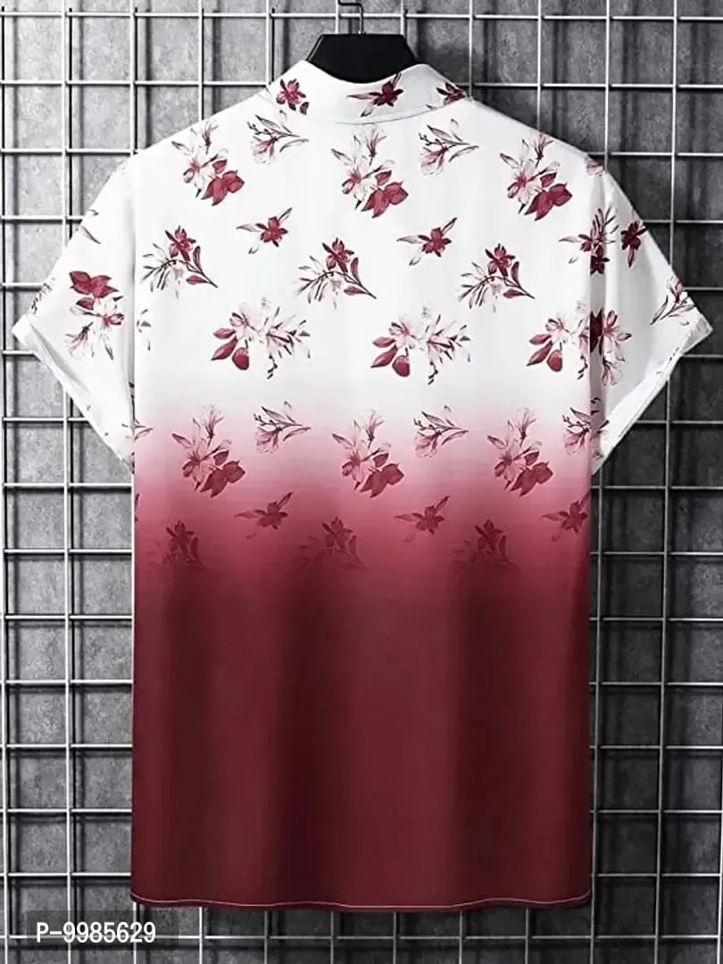 Classic Polyester Spandex Printed Casual Shirts for Men