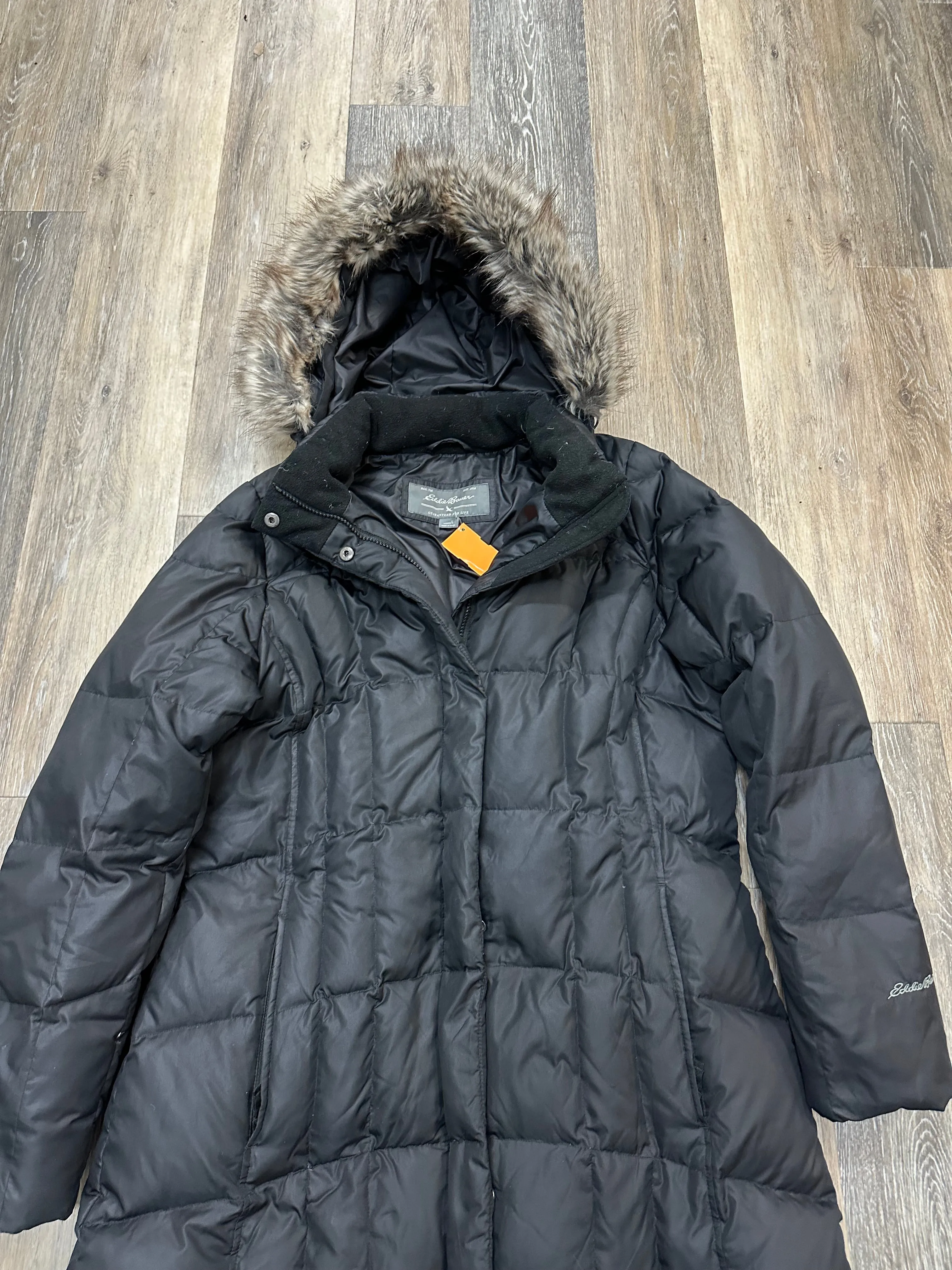 Coat Parka By Eddie Bauer In Black, Size: L