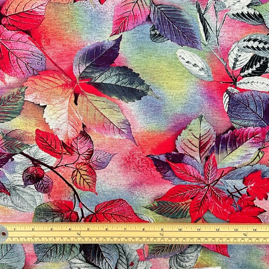 Colourful Leaves Digital Modal-Touch Jersey Fabric