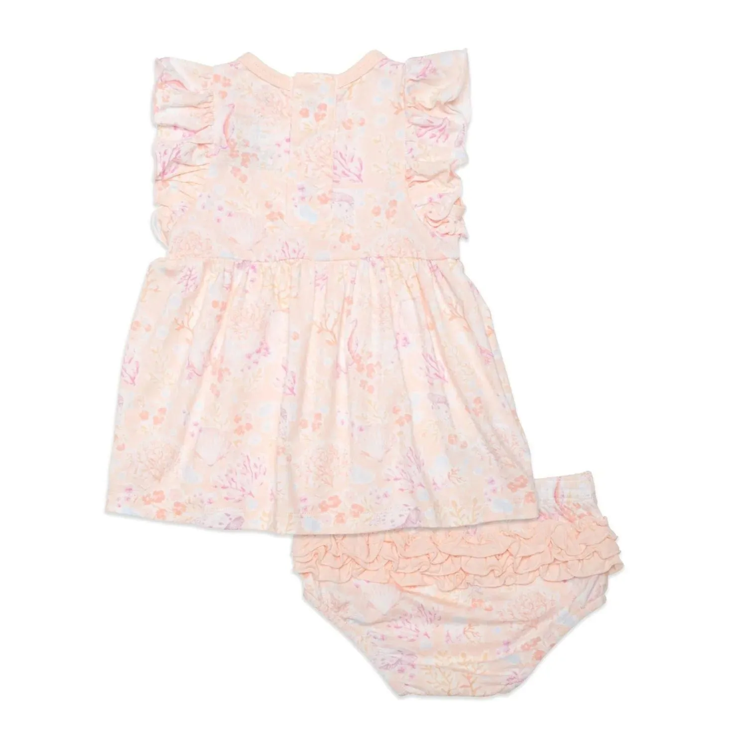 Coral Floral Modal Magnetic Dress   Diaper Cover Set