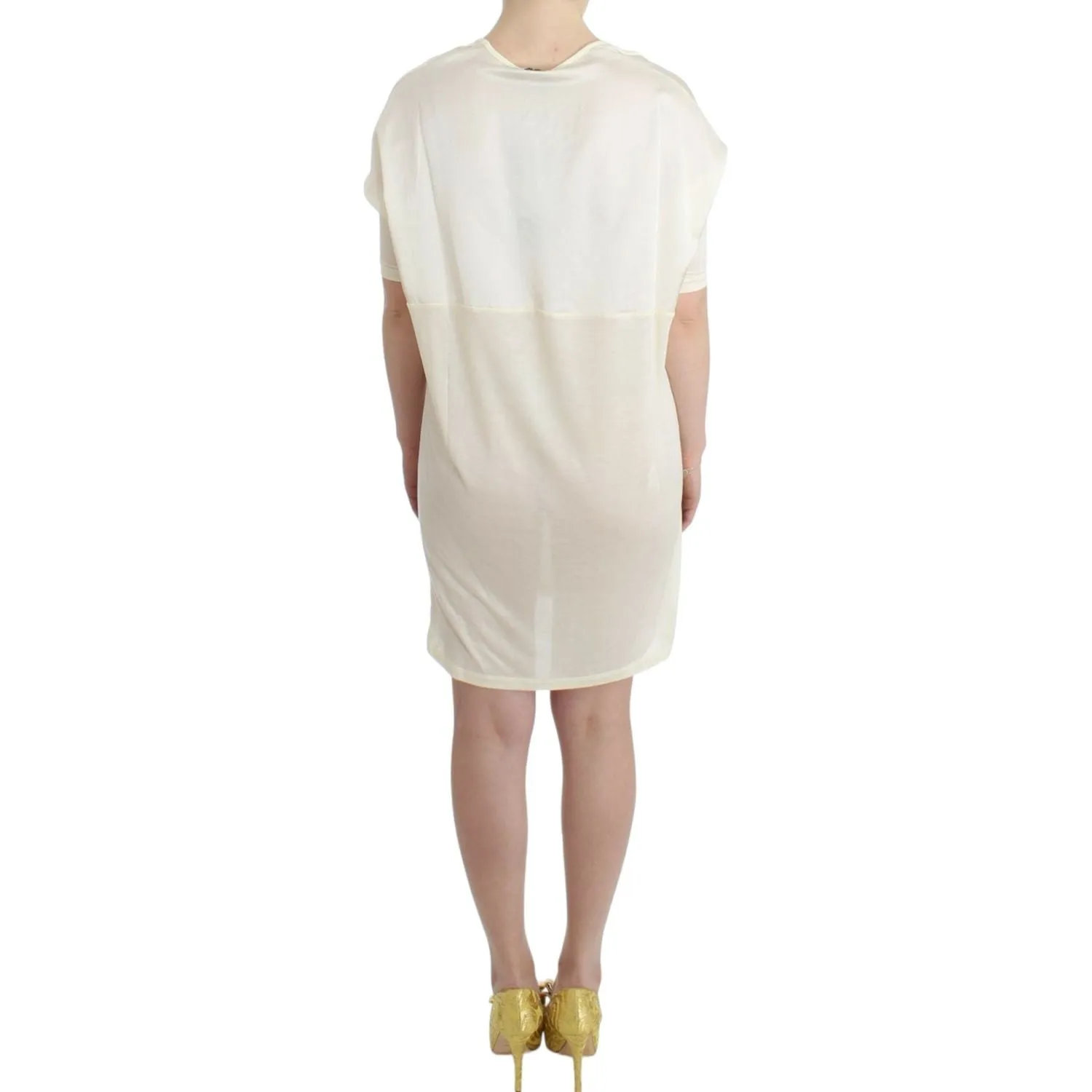 Costume National Chic White Modal Above-Knee Dress