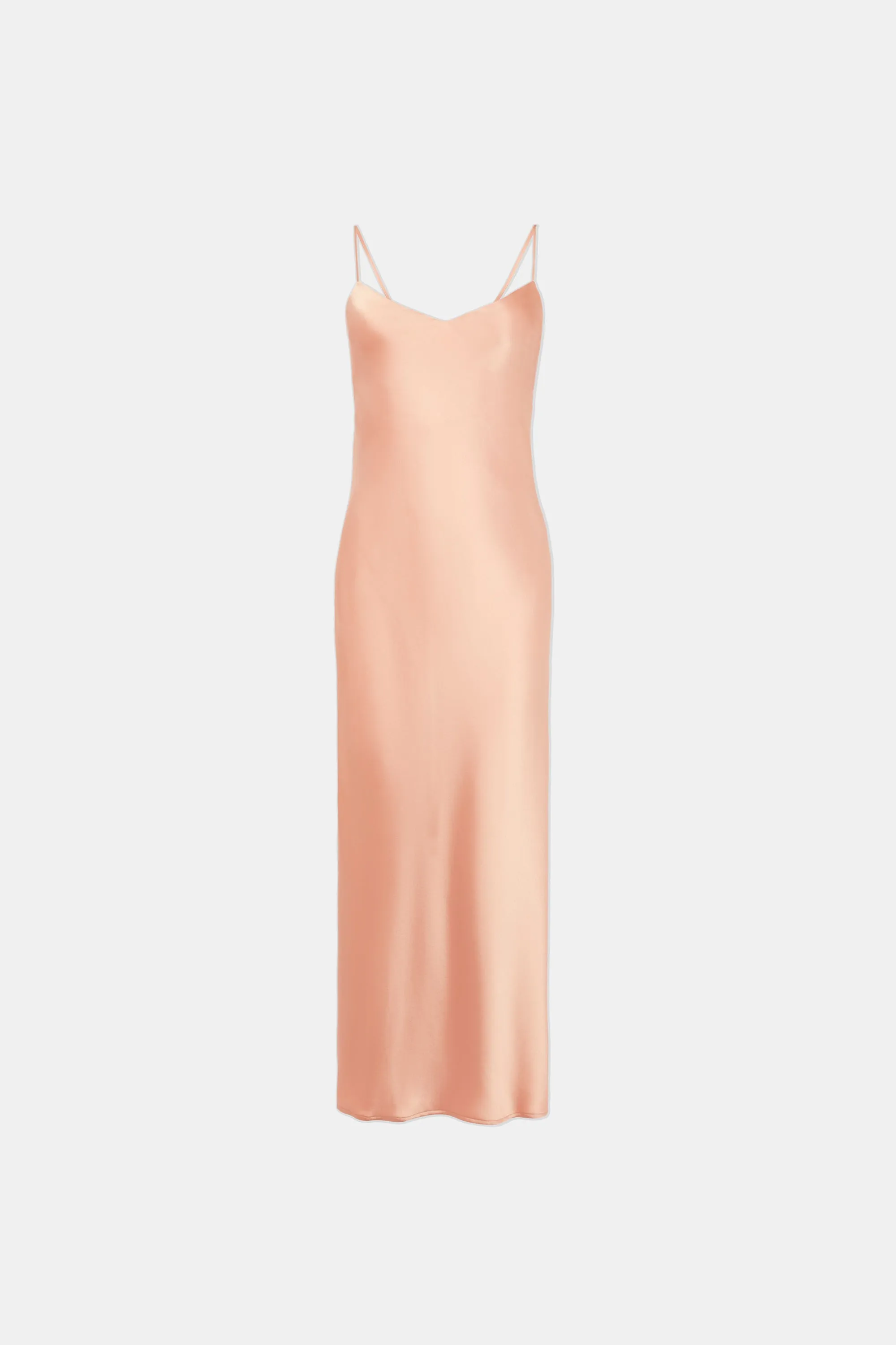 Cropped V Neck Slip Dress - Blush