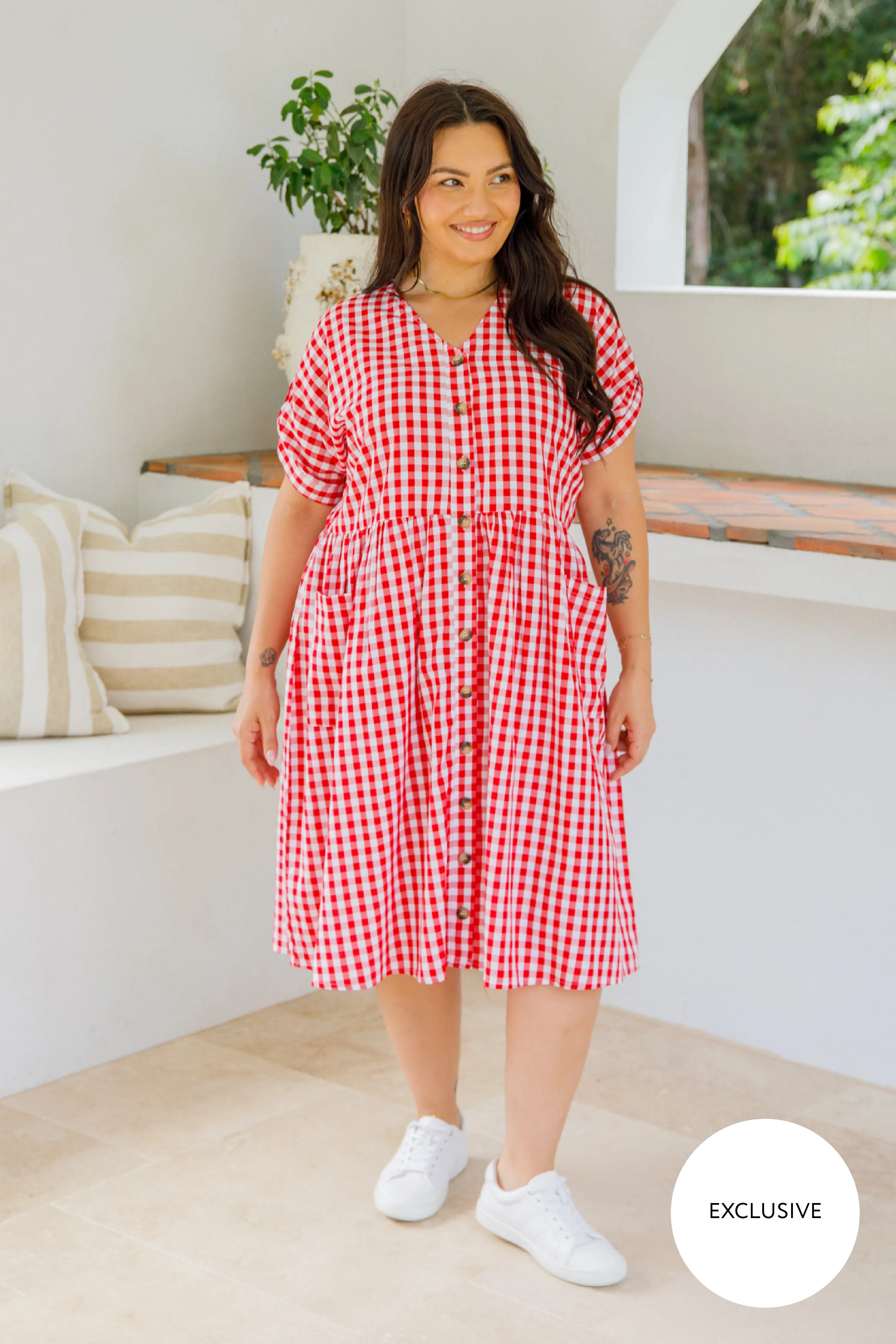 Dazzle Dress | Red Gingham