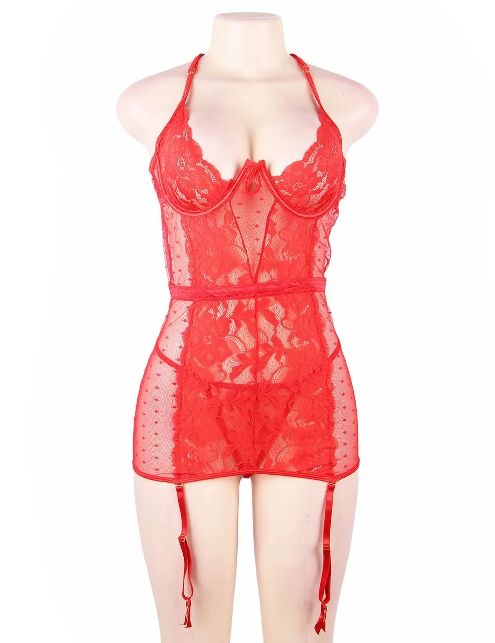 Delicate lace Stitching Babydoll Egypt With Underwire