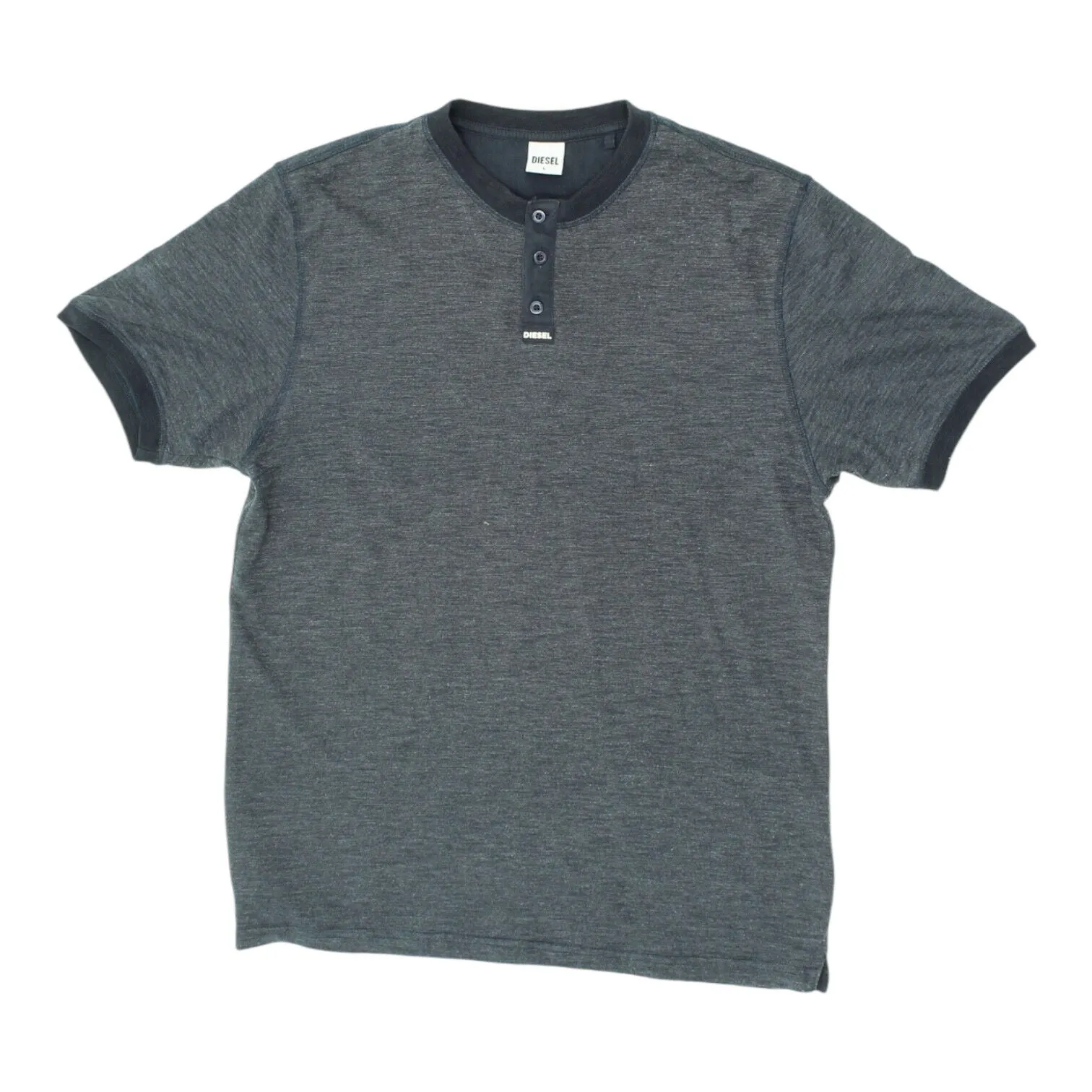 Diesel Mens Grey Henley Tshirt | Causal Designer Tee Shirt VTG