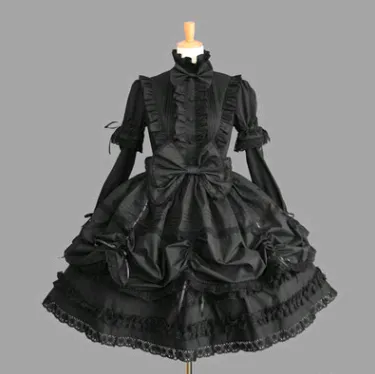 Dress court retro lace gothic coslpay dress fluffy sleeve dress