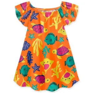 Dress with Marine Motifs - Orange