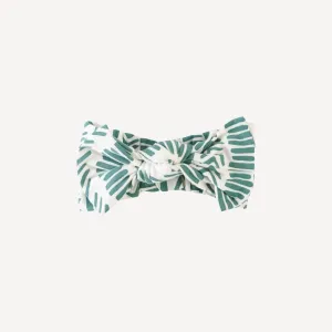 elastic bow headband | turquoise mosaic stripe | lenzing modal