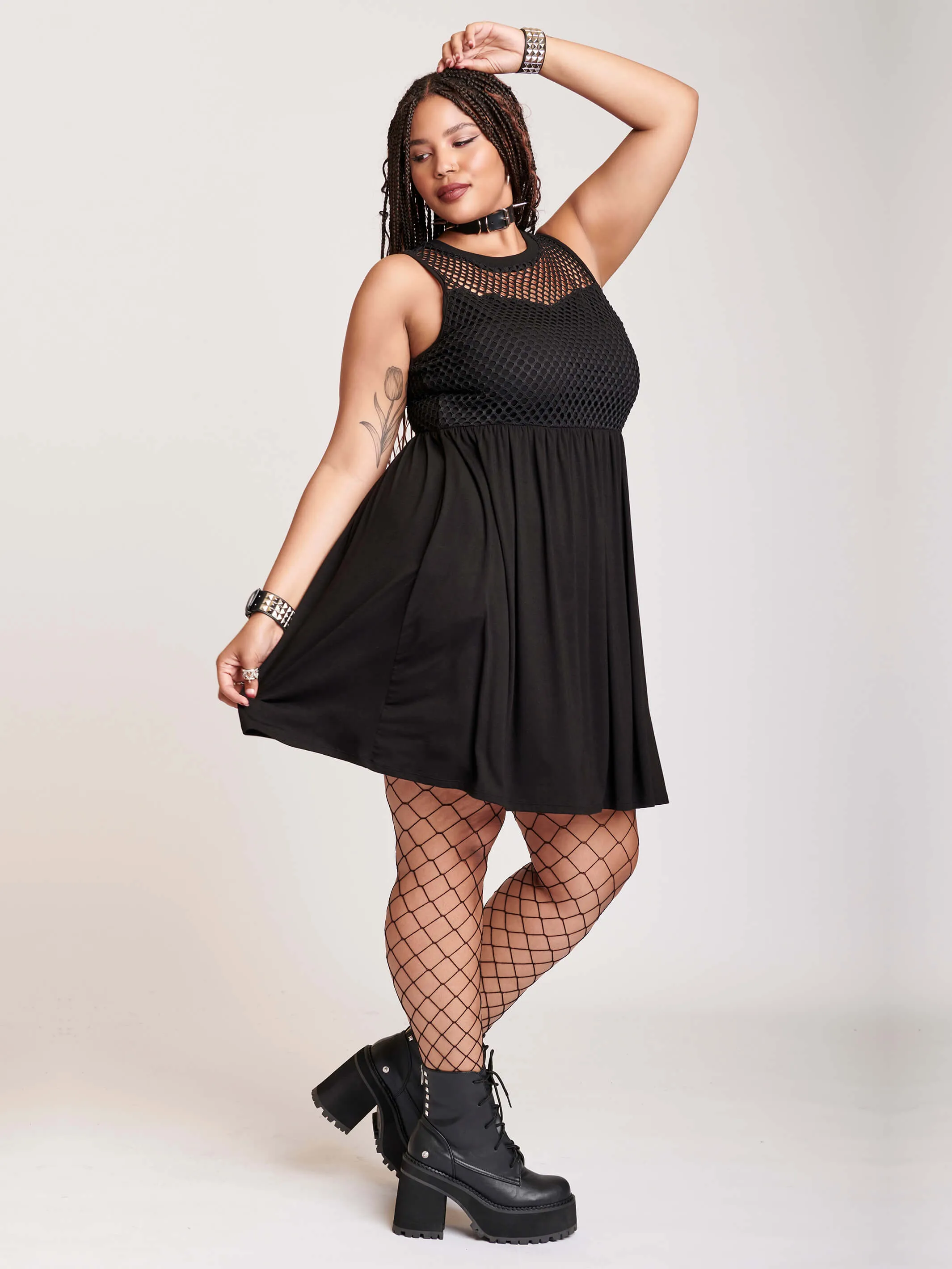 Fishnet Little Black Dress