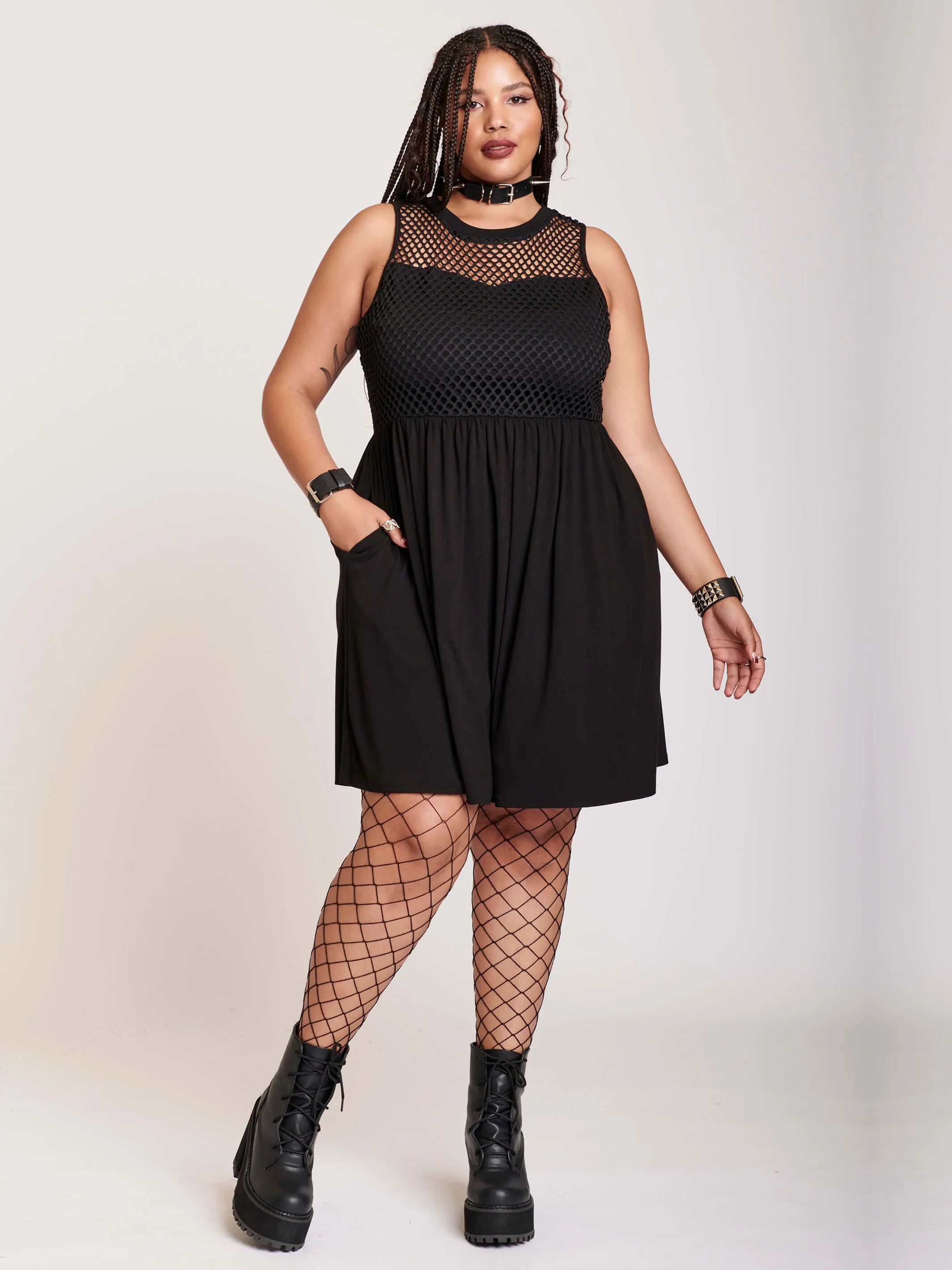 Fishnet Little Black Dress