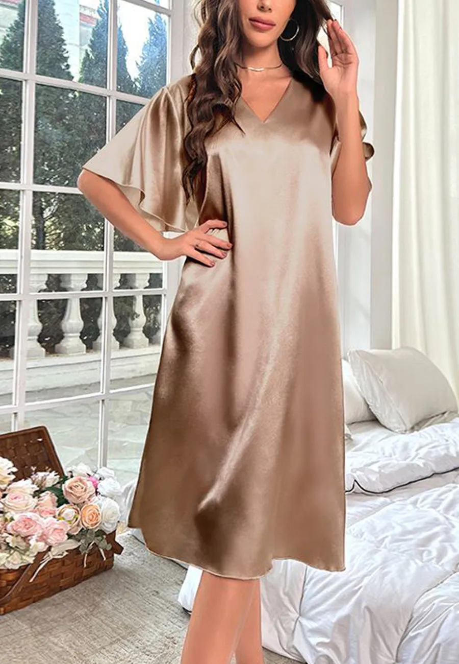 Flutter Sleeve Slip Dress