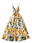 French Style A-line Floral Slip Dress