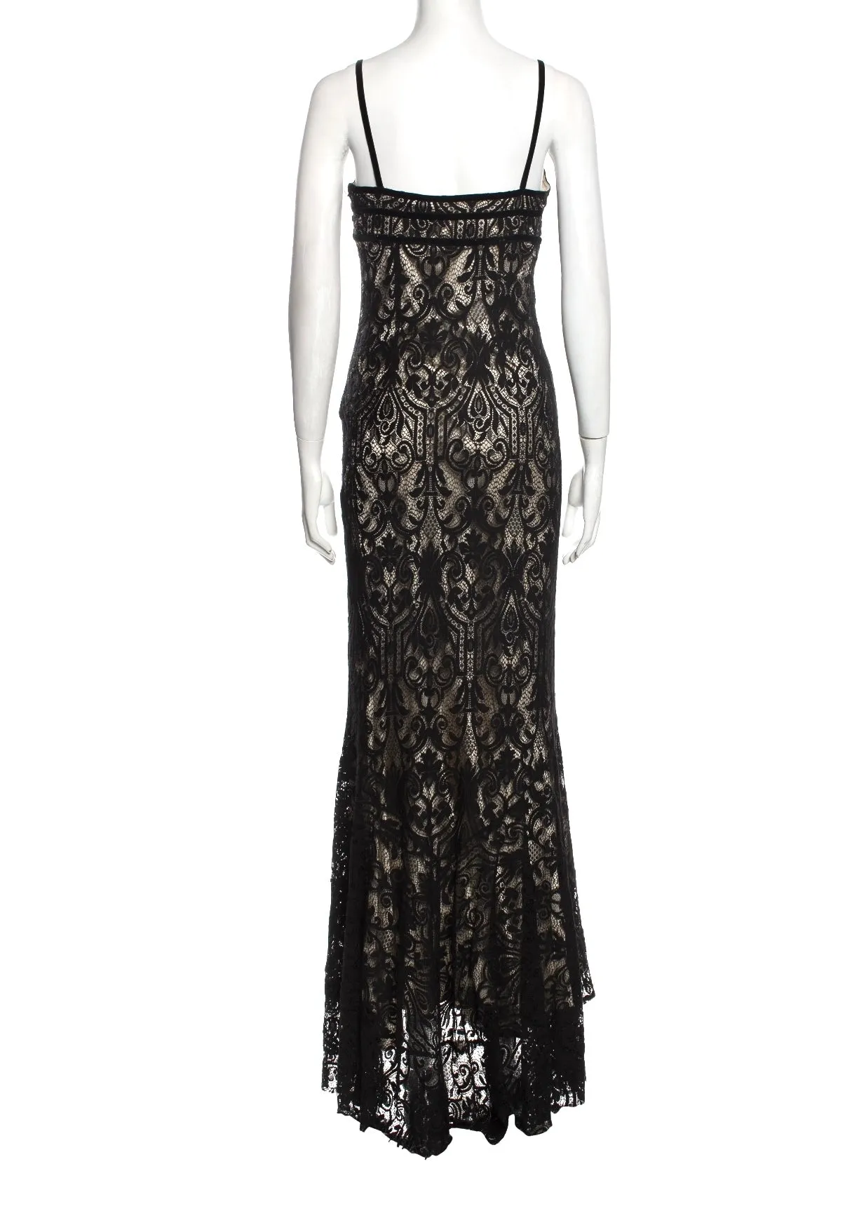 GALLIANO Black Lace Evening Gown