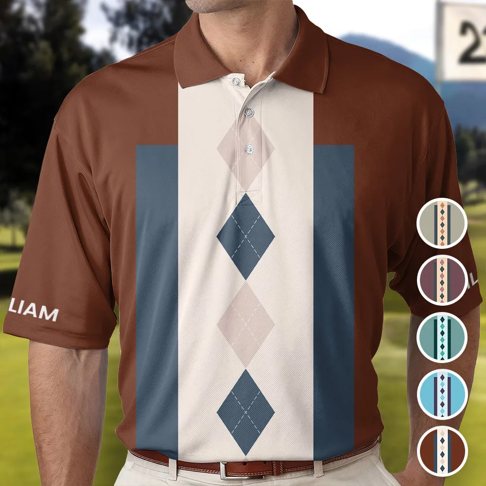 Golf Argyle Pattern Vintage Style For Golf Lovers Gift For Men - Custom Golf Shirt