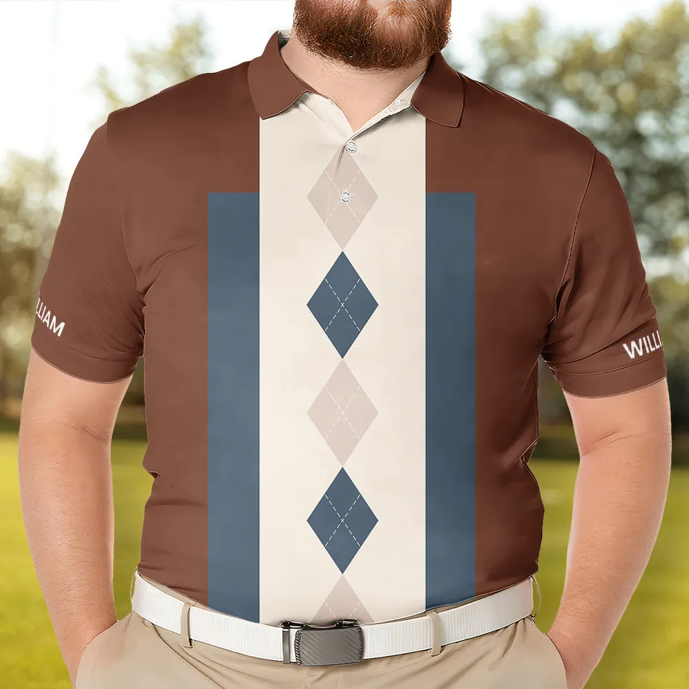 Golf Argyle Pattern Vintage Style For Golf Lovers Gift For Men - Custom Golf Shirt