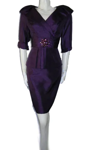 *GORGEOUS JESSICA HOWARD EVENING DRESS IN AUBERGINE – NEW WITH TAG