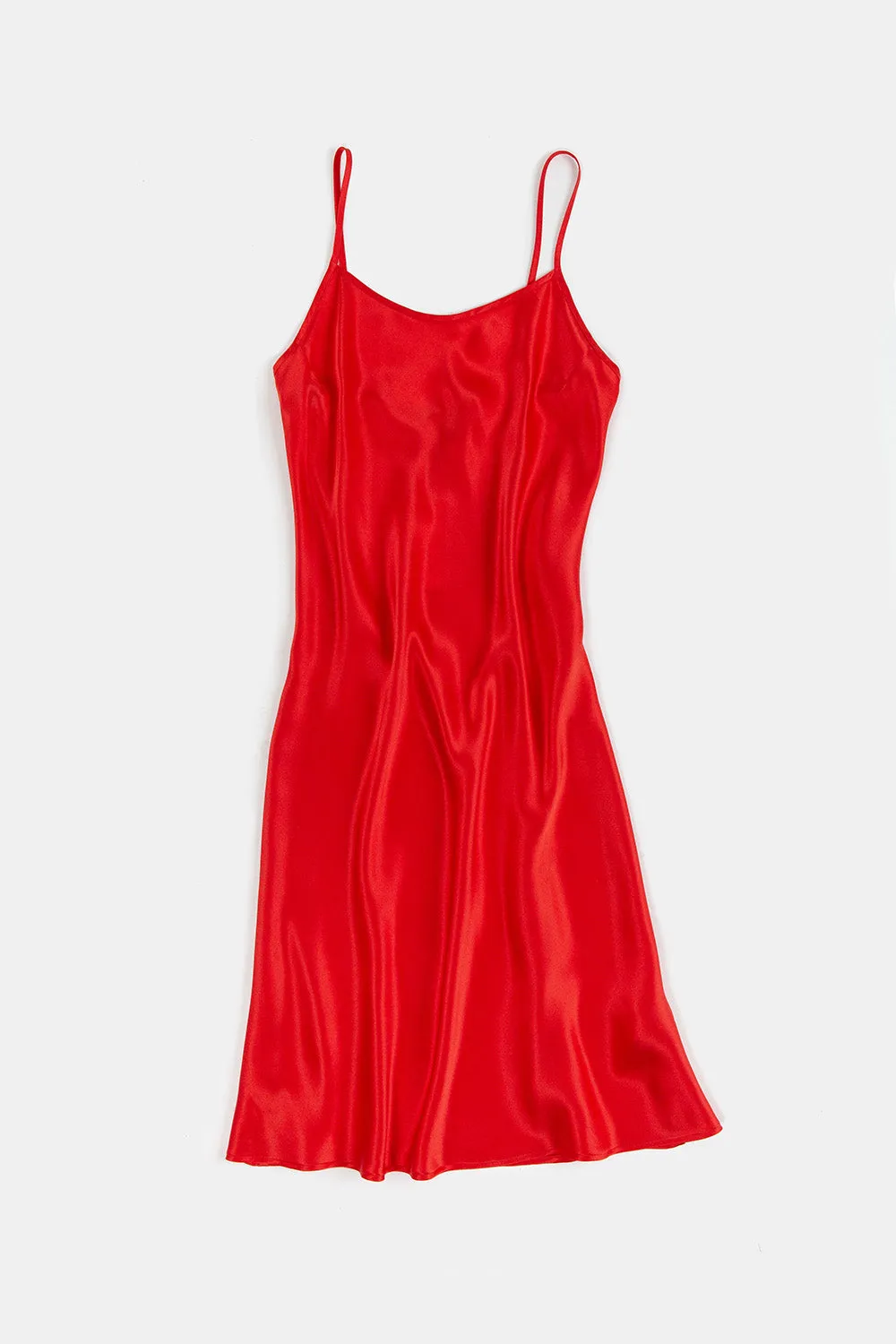 Greta Silk Charmeuse Dress In Vermilion